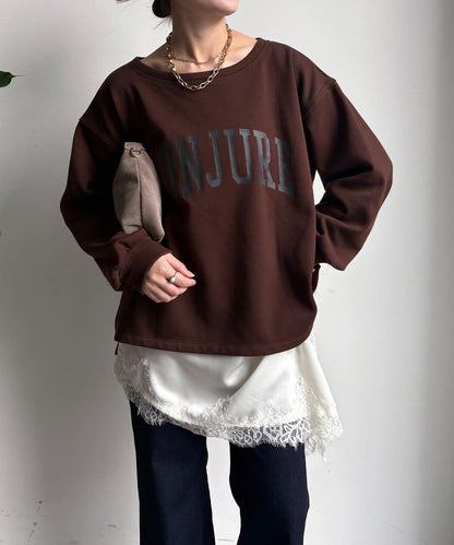 前後印花加絨套頭衫