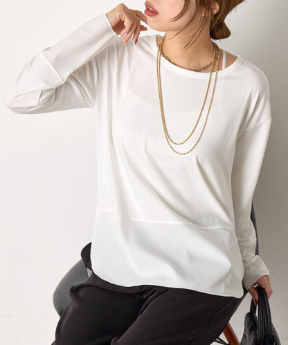 下襬袖口斜紋拼接針織衫