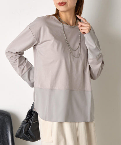 下襬袖口斜紋拼接針織衫