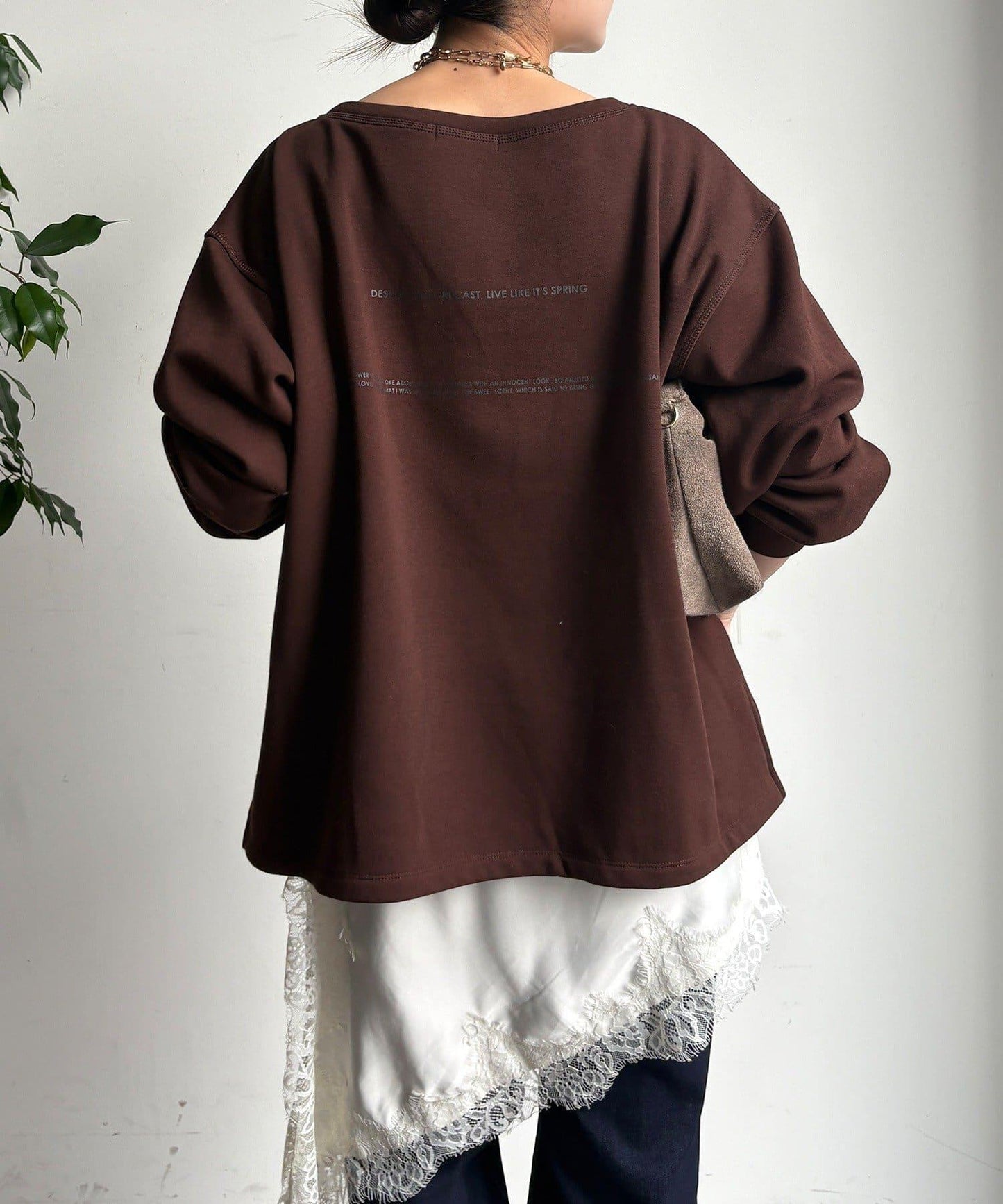 前後印花加絨套頭衫