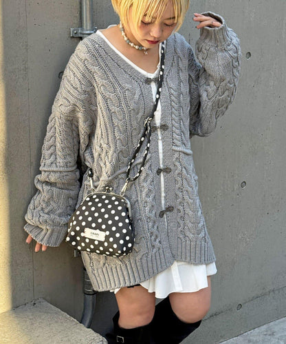 拼接提花編織開衫