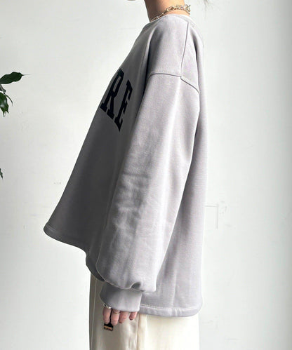 前後印花加絨套頭衫