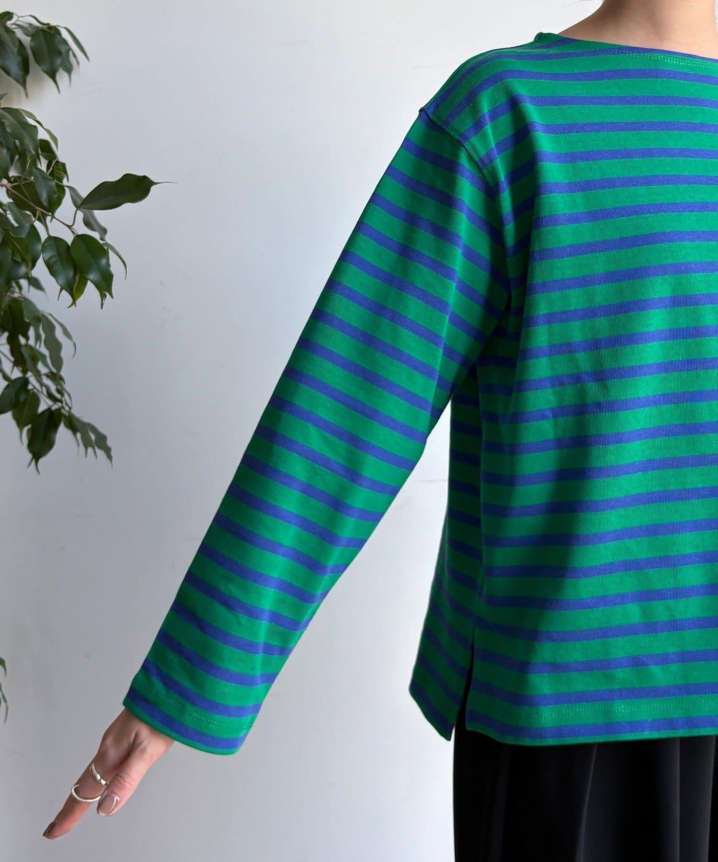 條紋船領套頭衫