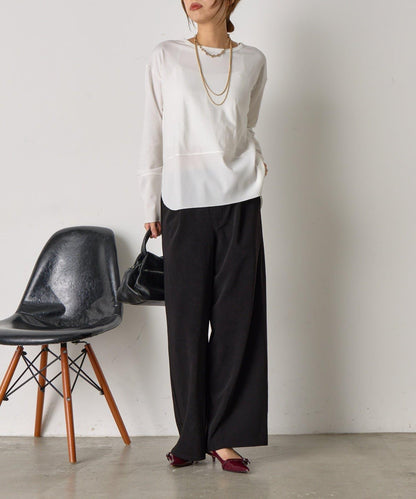 下襬袖口斜紋拼接針織衫