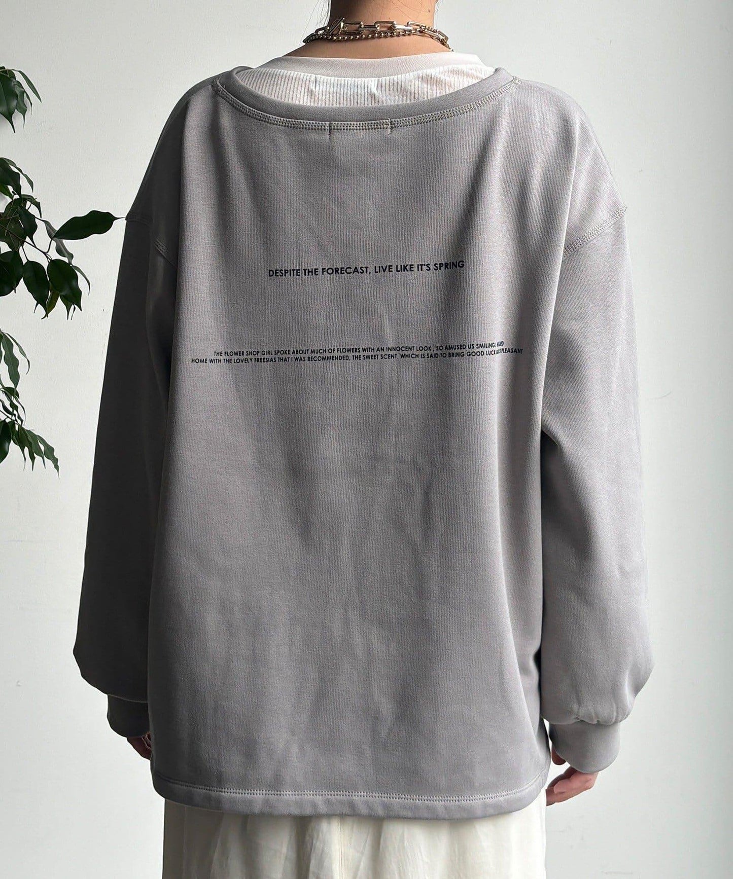 前後印花加絨套頭衫