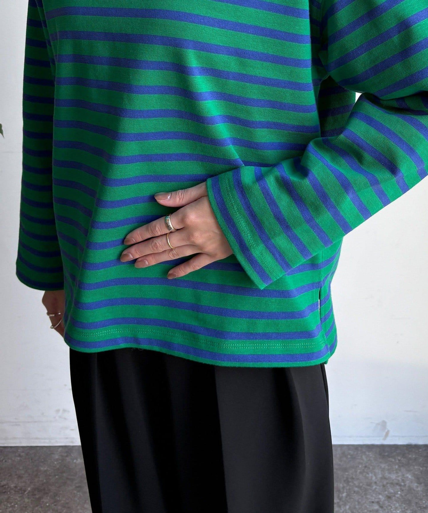 條紋船領套頭衫