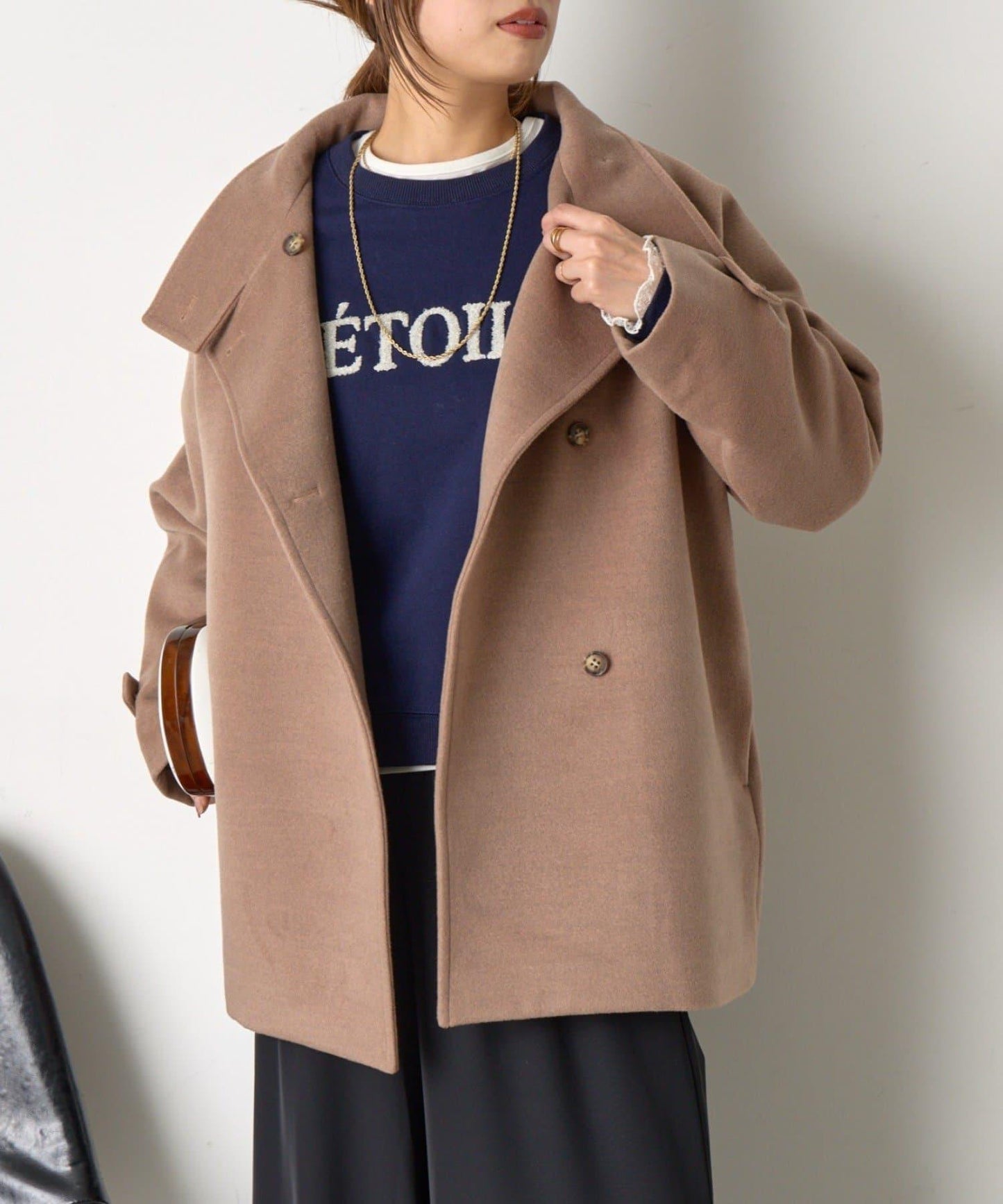 羊毛感立領夾克