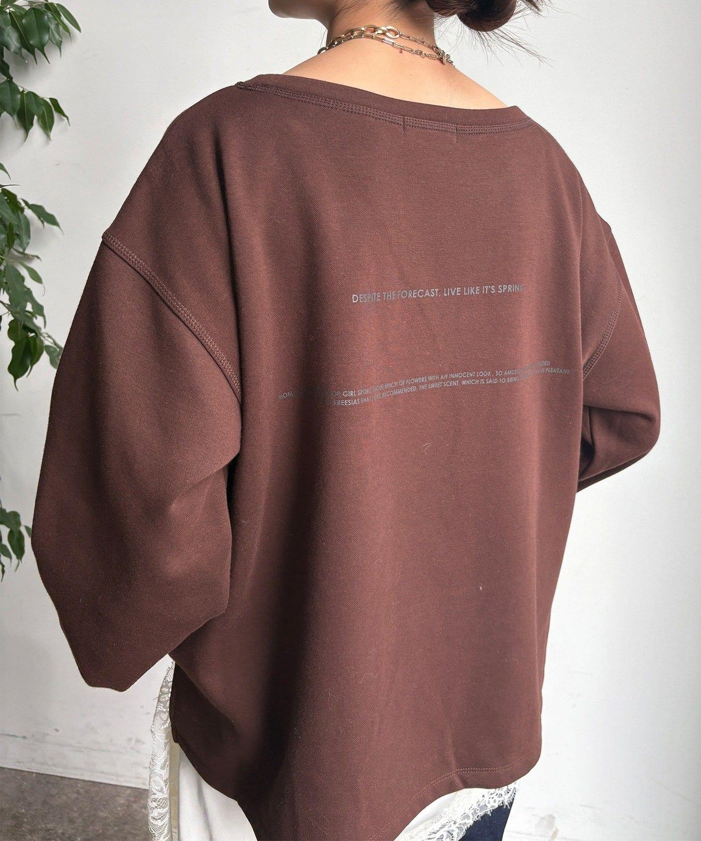 前後印花加絨套頭衫