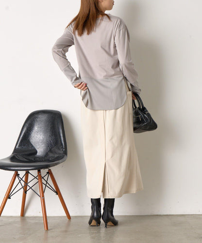 下襬袖口斜紋拼接針織衫