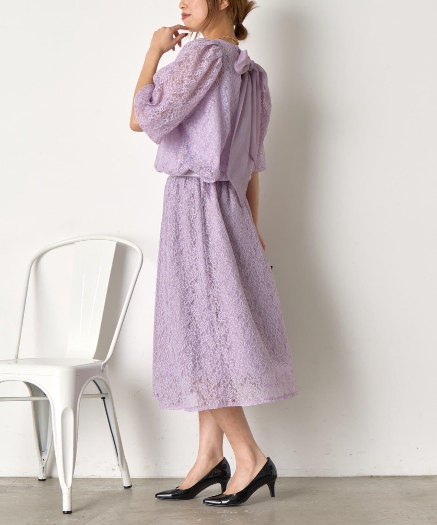 【さわ企畫】蕾絲蝴蝶結領帶套裝