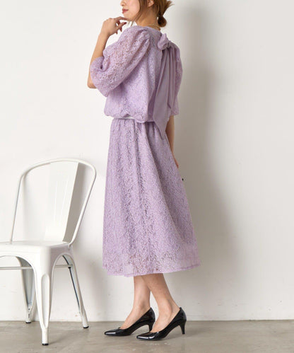 【さわ企畫】蕾絲蝴蝶結領帶套裝