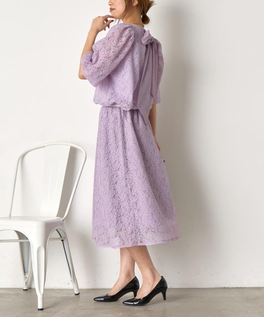 【さわ企畫】蕾絲蝴蝶結領帶套裝