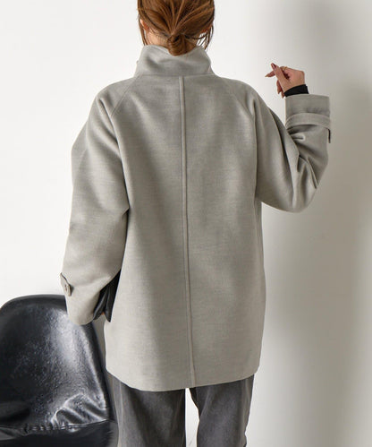 羊毛感立領夾克