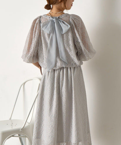 【さわ企畫】蕾絲蝴蝶結領帶套裝