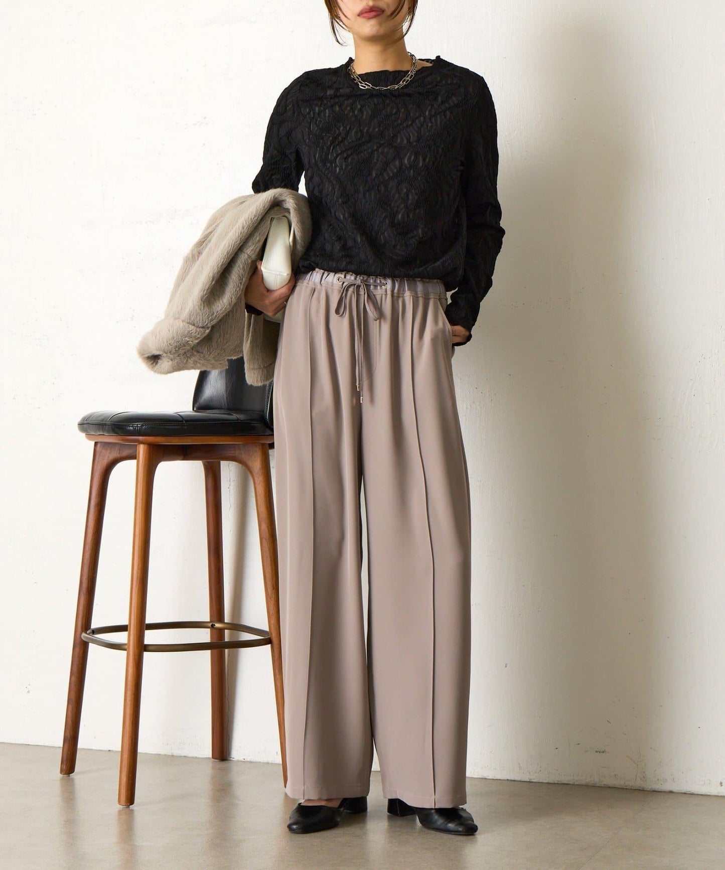 波浪提花套頭衫