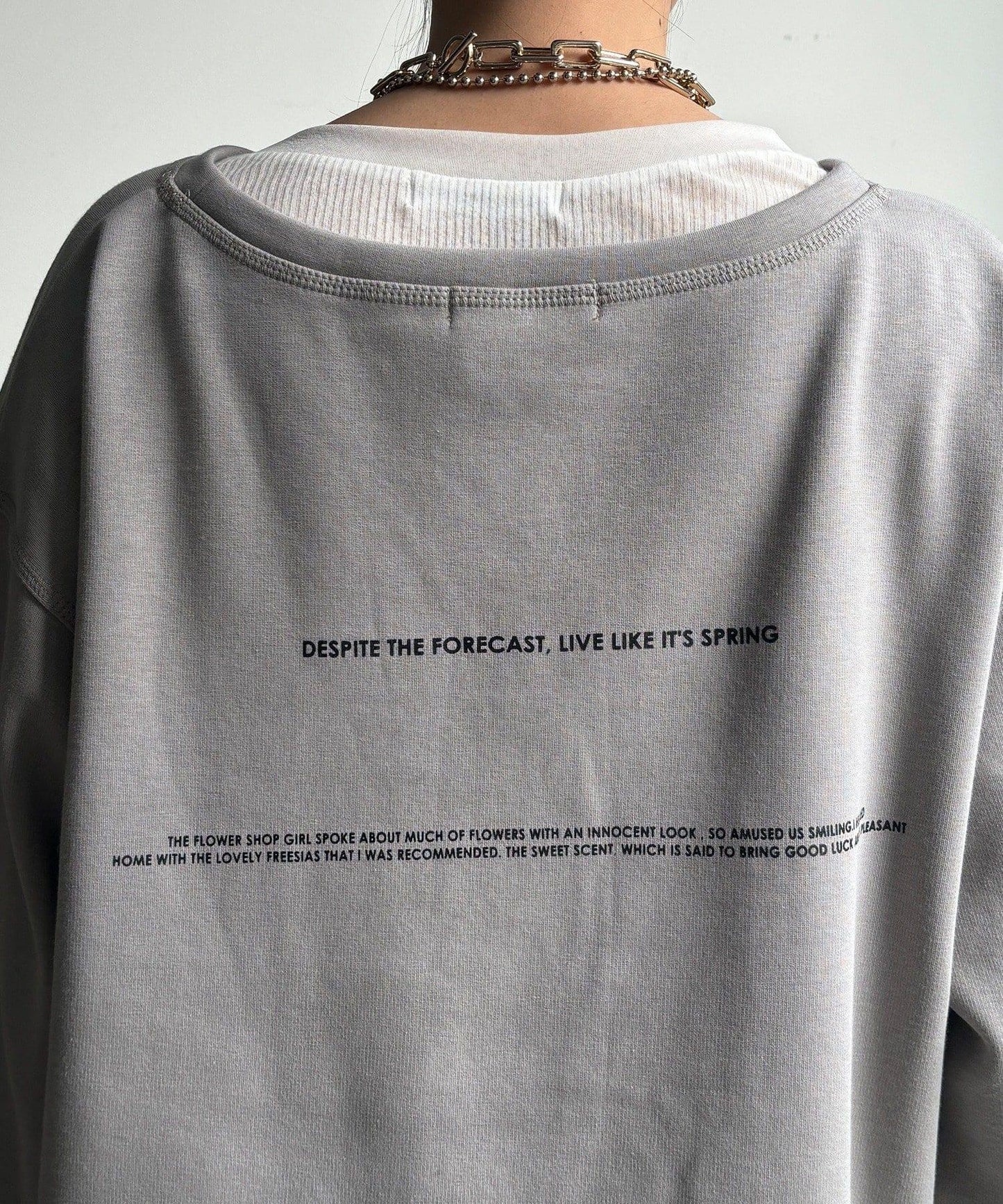 前後印花加絨套頭衫