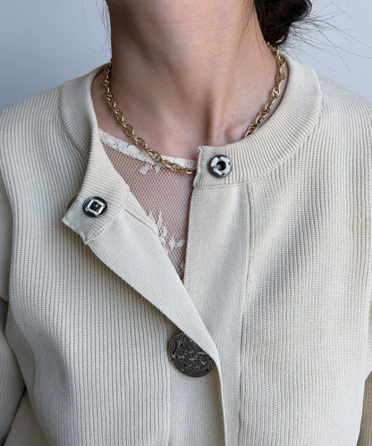 大紐釦針織開衫