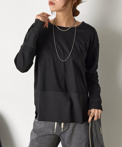 下襬袖口斜紋拼接針織衫