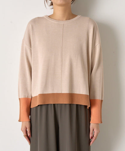 三色拼接針織衫