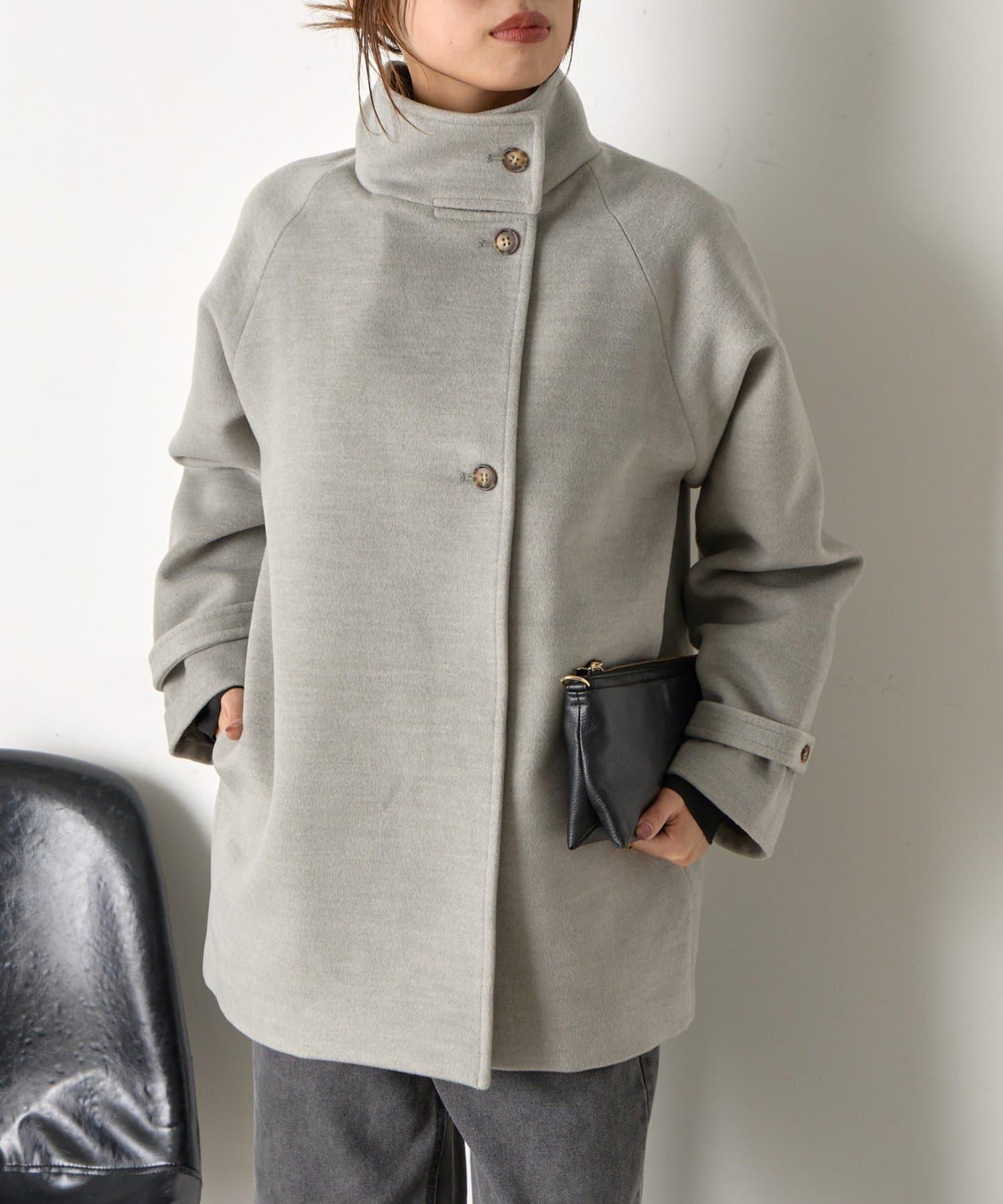 羊毛感立領夾克