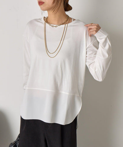 下襬袖口斜紋拼接針織衫