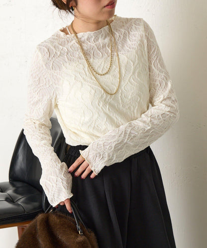 波浪提花套頭衫