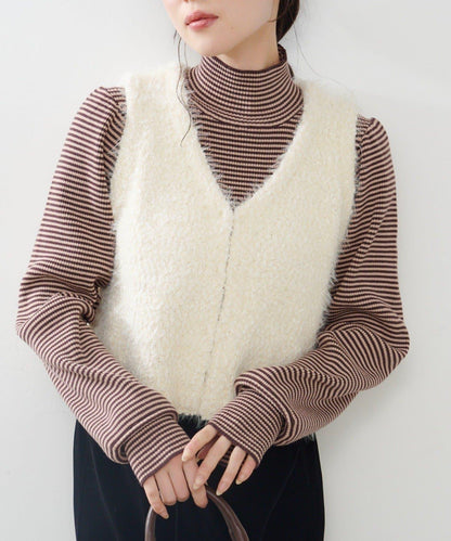 【Kastane】毛絨混紡針織背心