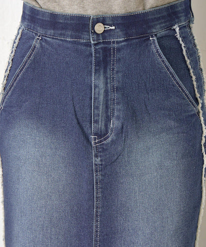 側邊流蘇牛仔半身裙