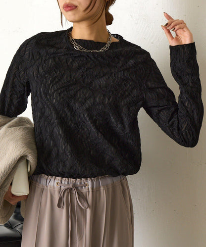 波浪提花套頭衫