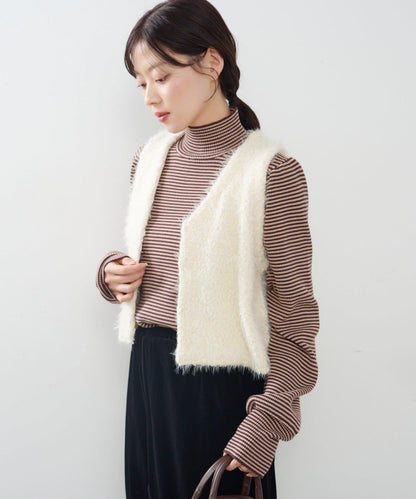 【Kastane】毛絨混紡針織背心