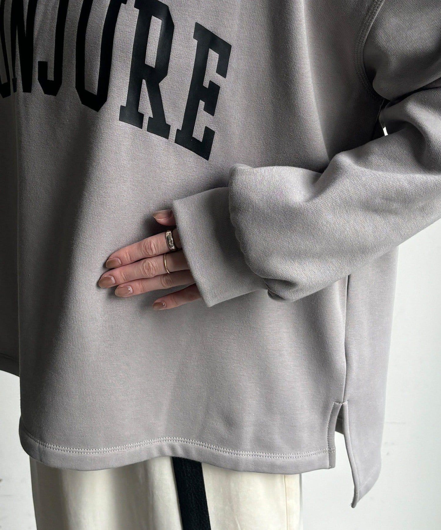 前後印花加絨套頭衫