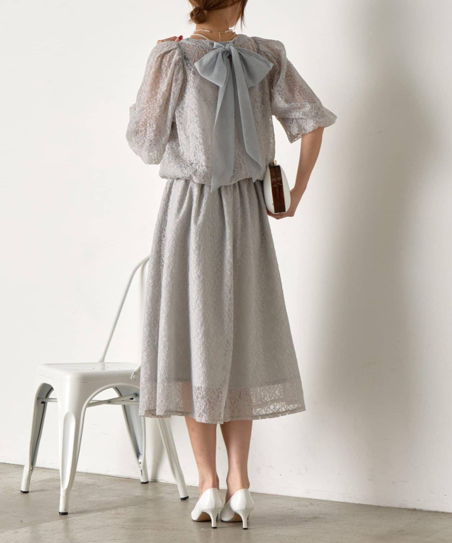 【さわ企畫】蕾絲蝴蝶結領帶套裝