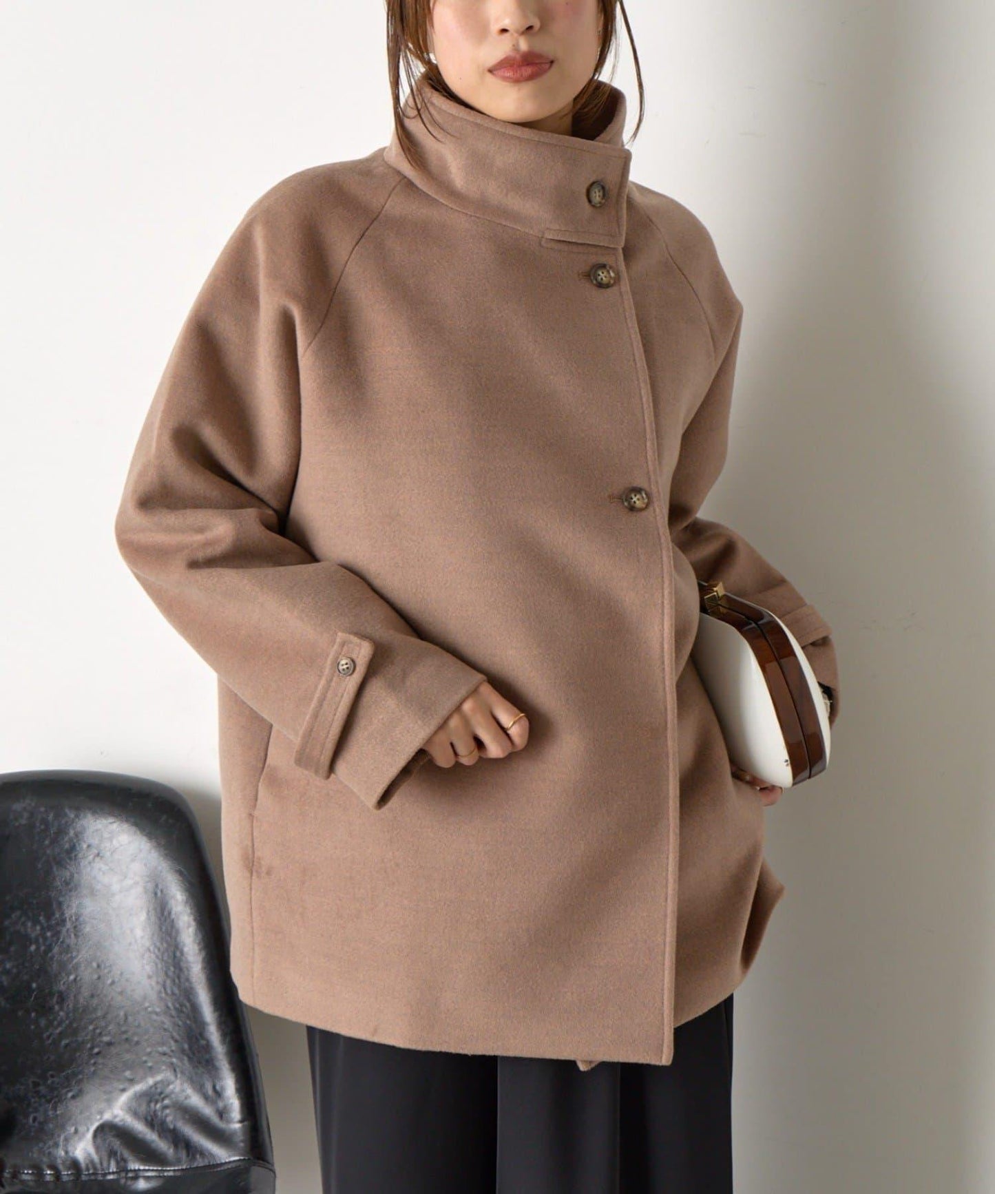 羊毛感立領夾克