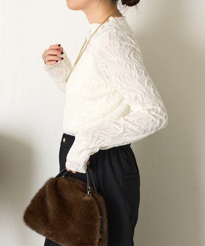 波浪提花套頭衫