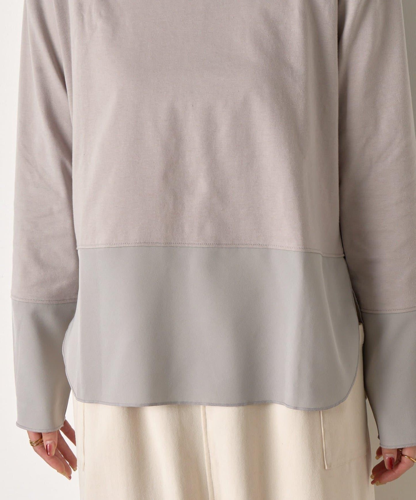 下襬袖口斜紋拼接針織衫