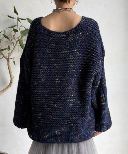 混紡紗線V領套頭衫