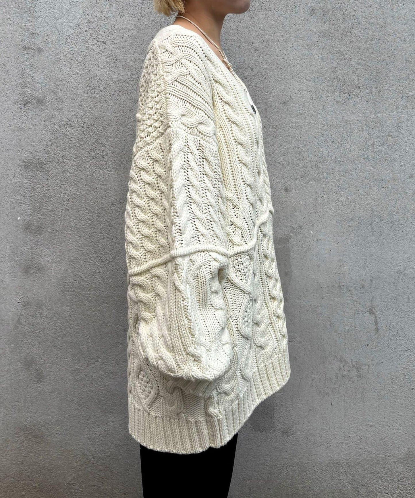 拼接提花編織開衫