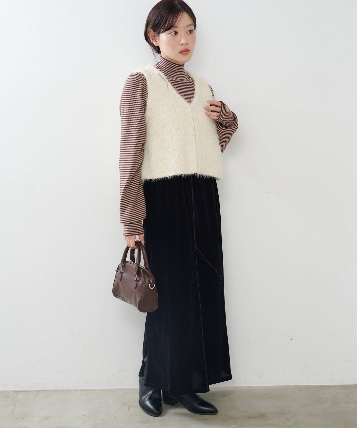 【Kastane】毛絨混紡針織背心