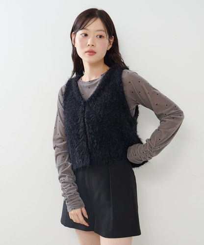 【Kastane】毛絨混紡針織背心