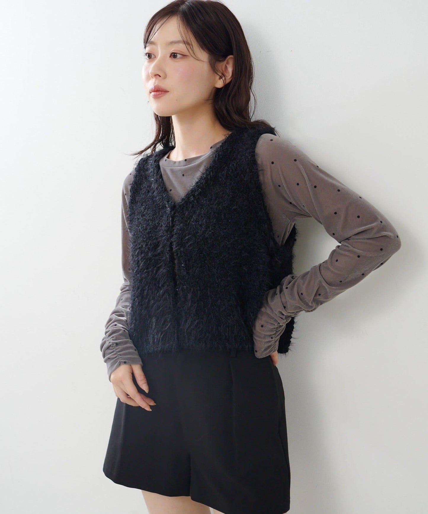 【Kastane】毛絨混紡針織背心