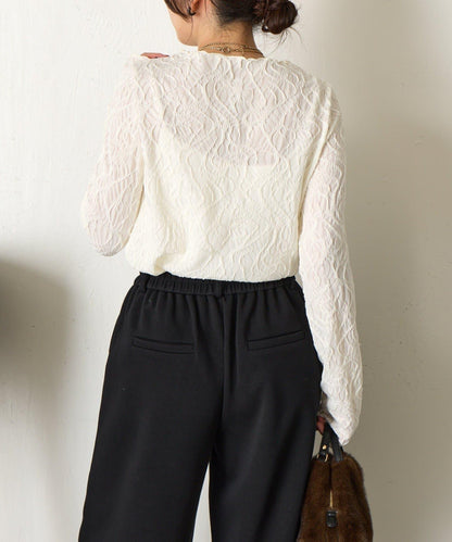 波浪提花套頭衫