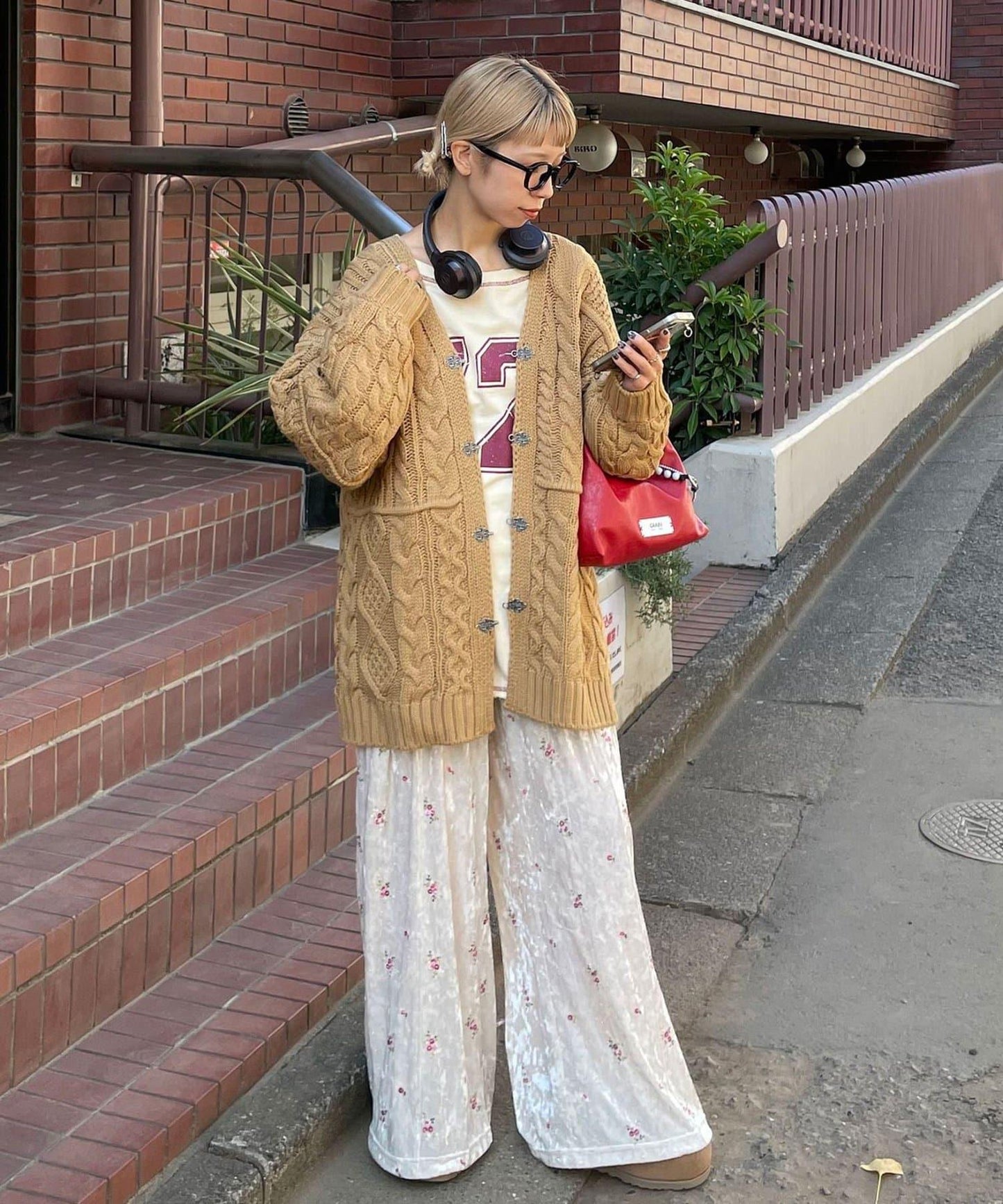 拼接提花編織開衫