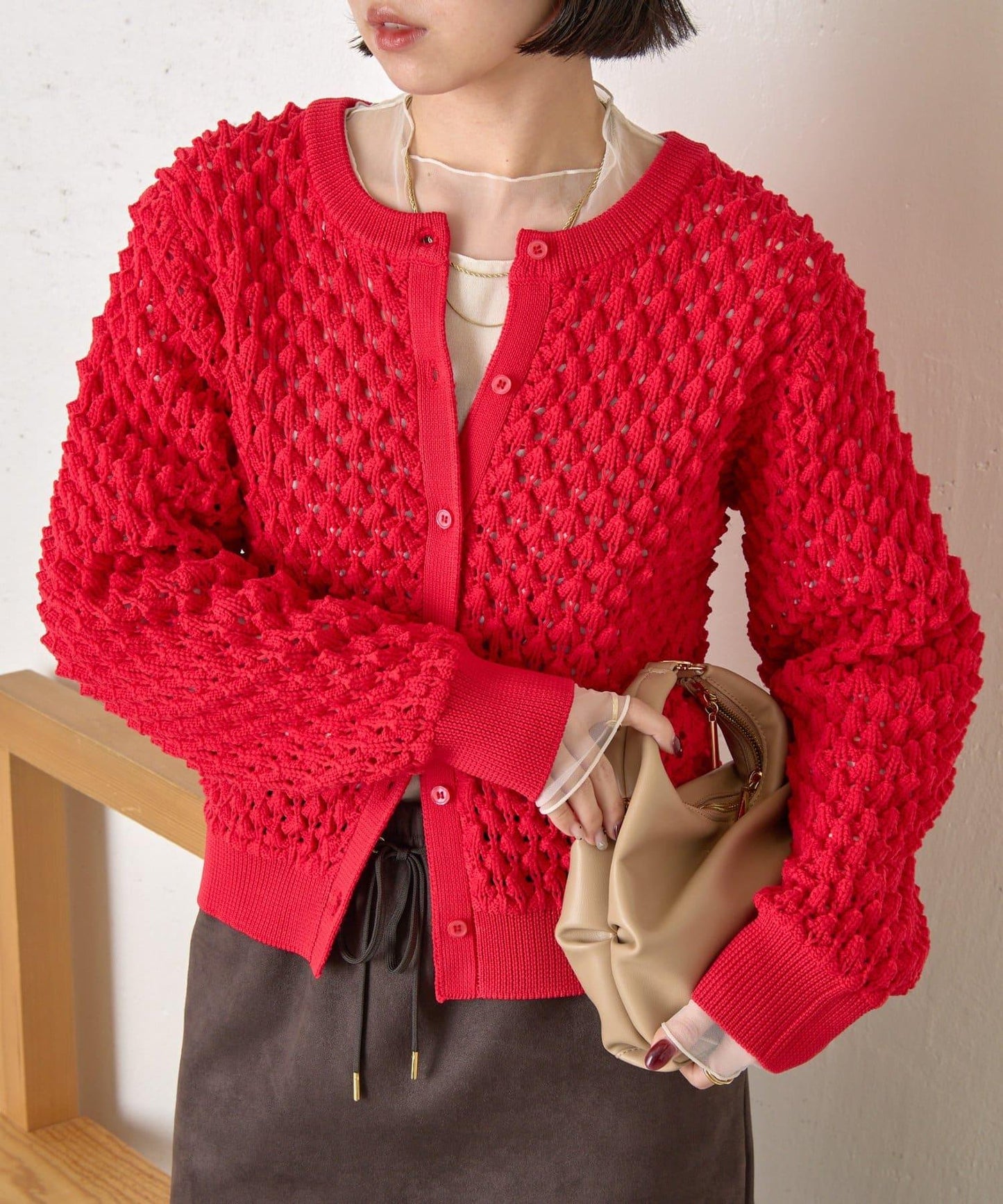 小鹿圖案針織開衫