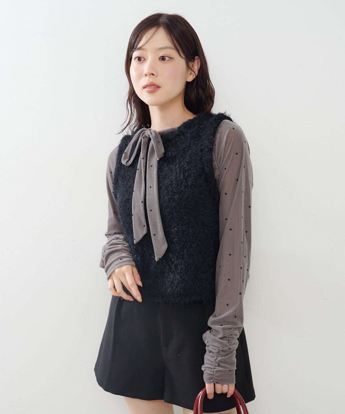 【Kastane】毛絨混紡針織背心