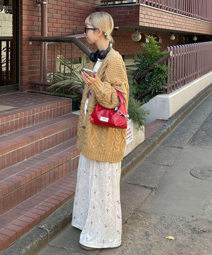 拼接提花編織開衫