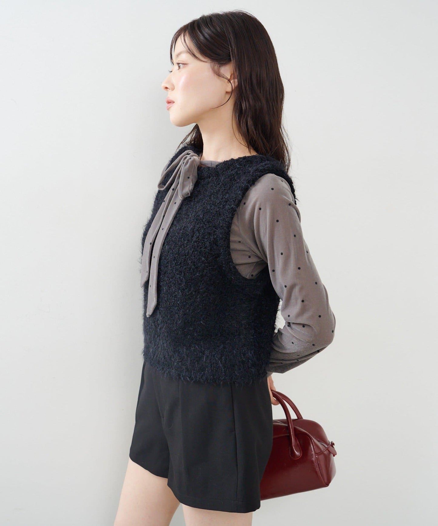 【Kastane】毛絨混紡針織背心