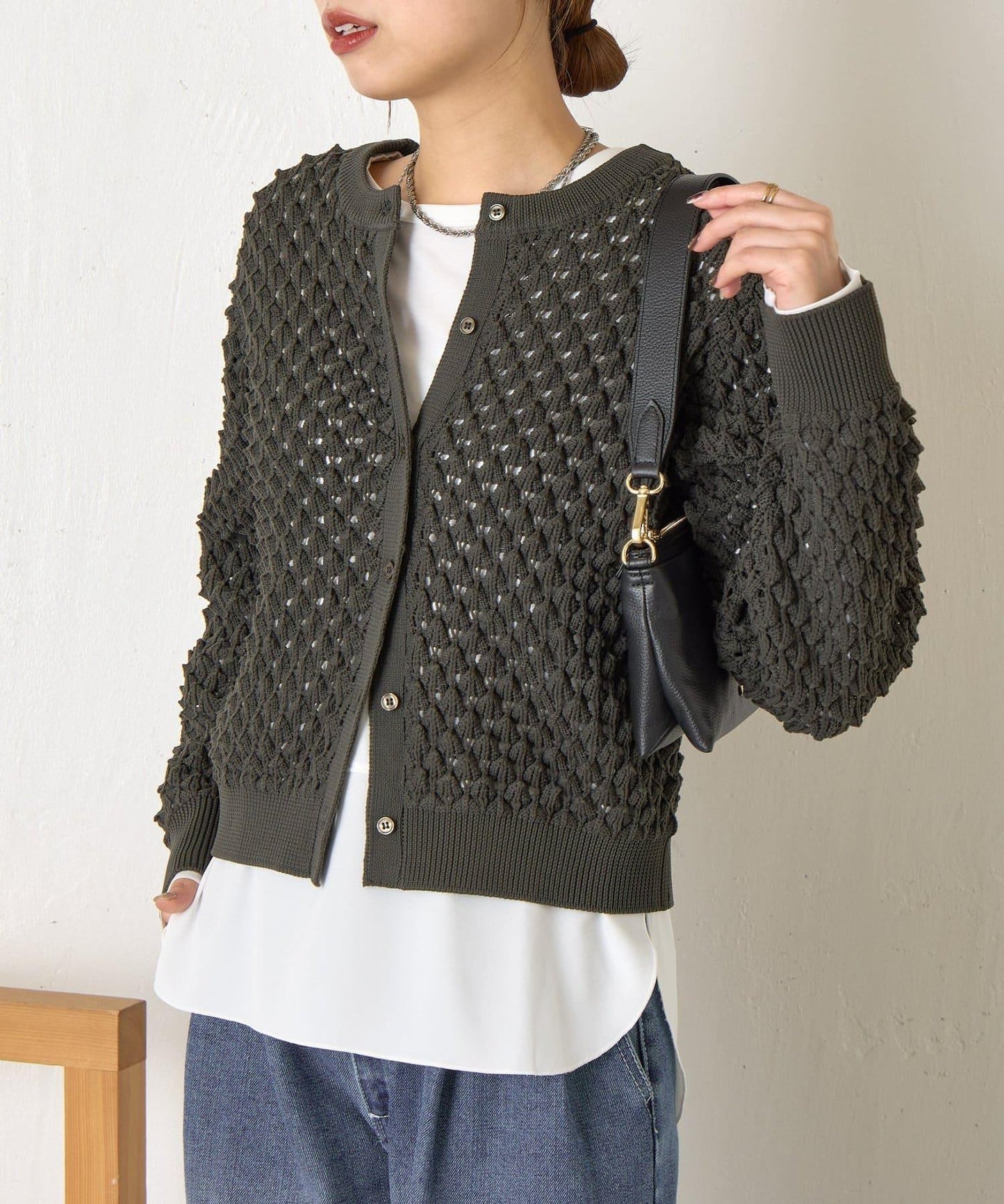 小鹿圖案針織開衫