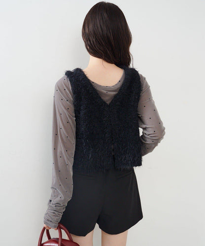 【Kastane】毛絨混紡針織背心