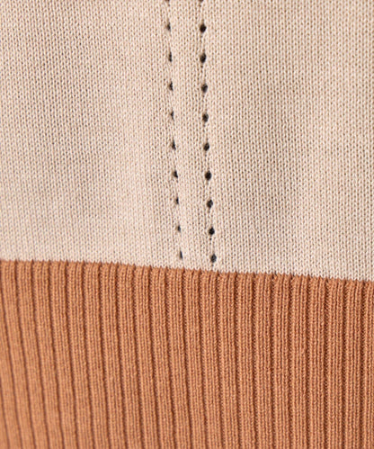 三色拼接針織衫