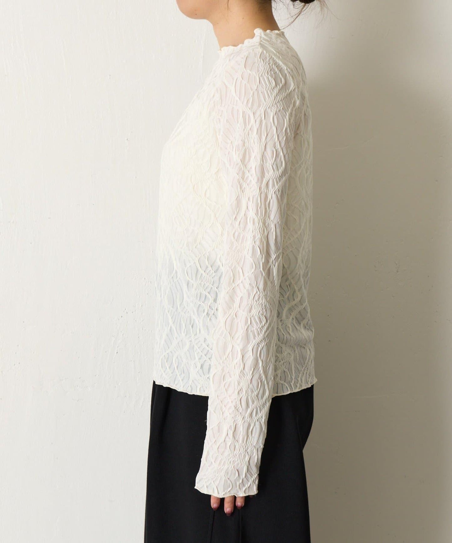 波浪提花套頭衫